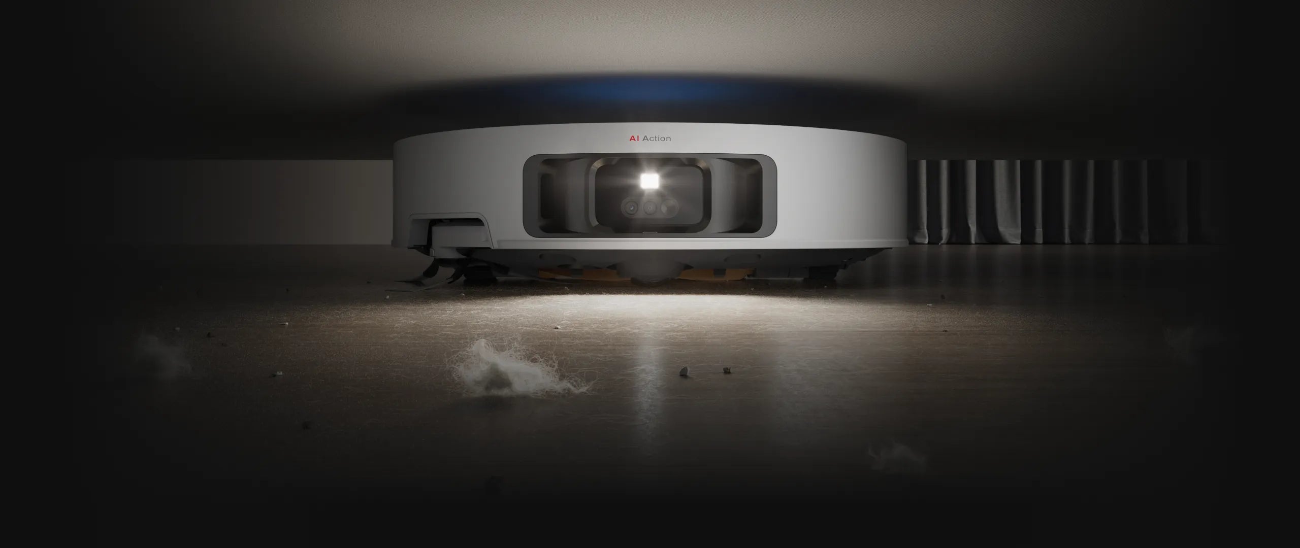 Robot aspirador con iluminación LED para entornos oscuros