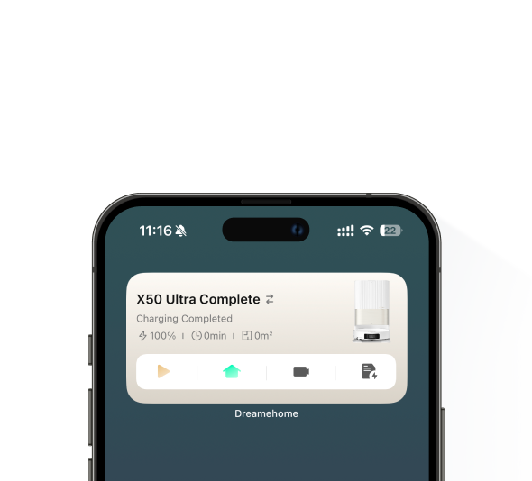 Compatibilidad del widget para controlar el robot aspirador con un solo clic