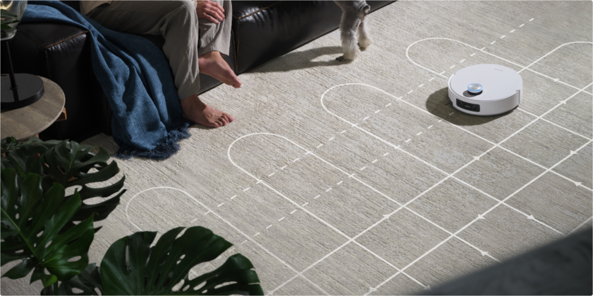 Dreame Aqua10 Ultra Roller Complete limpia los suelos mientras te relajas en el sofá con tu familia