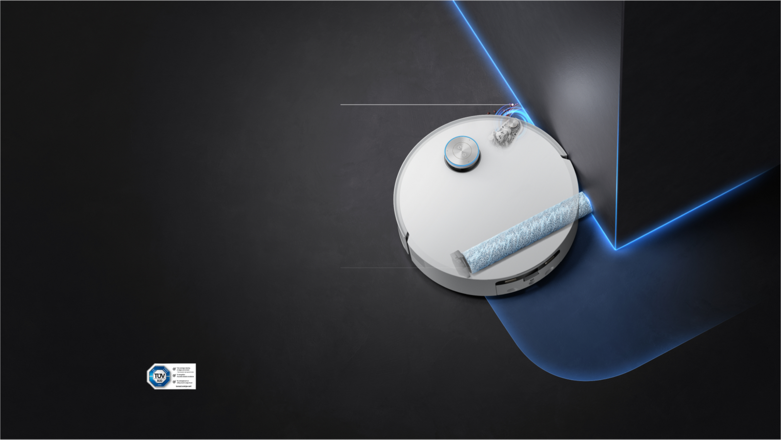 Robot aspirador Dreame Aqua10 Ultra Roller Complete con rodillo lateral que llega hasta los bordes para una cobertura total