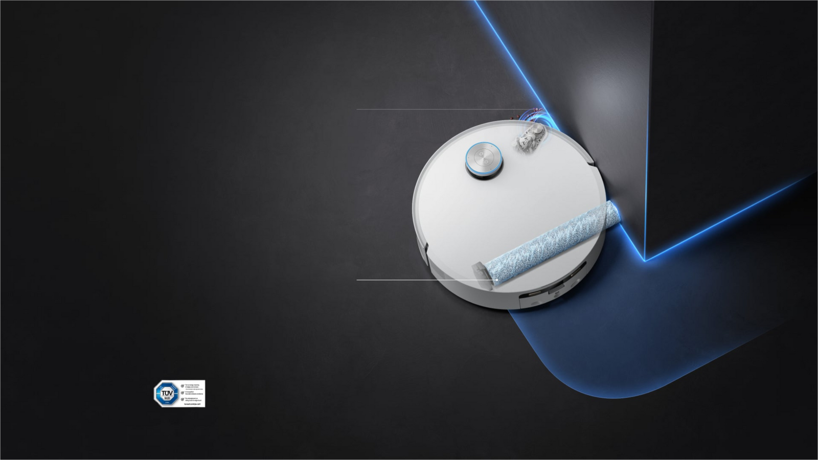 Robot aspirador Dreame Aqua10 Ultra Roller Complete con limpieza extendida que alcanza las esquinas y los rincones ocultos