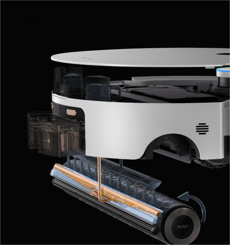 Dreame Aqua10 Ultra Roller Complete expulsa el agua sucia con un sistema de rascado reforzado