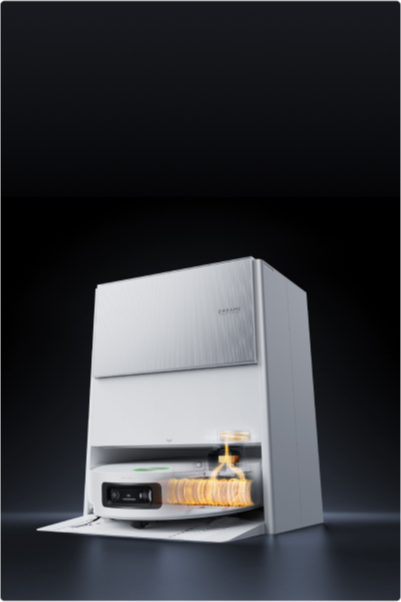 Dreame Aqua10 Ultra Roller Complete base que seca el rodillo de fregado a 70 °C con aire caliente para mantenerlo fresco y esponjoso