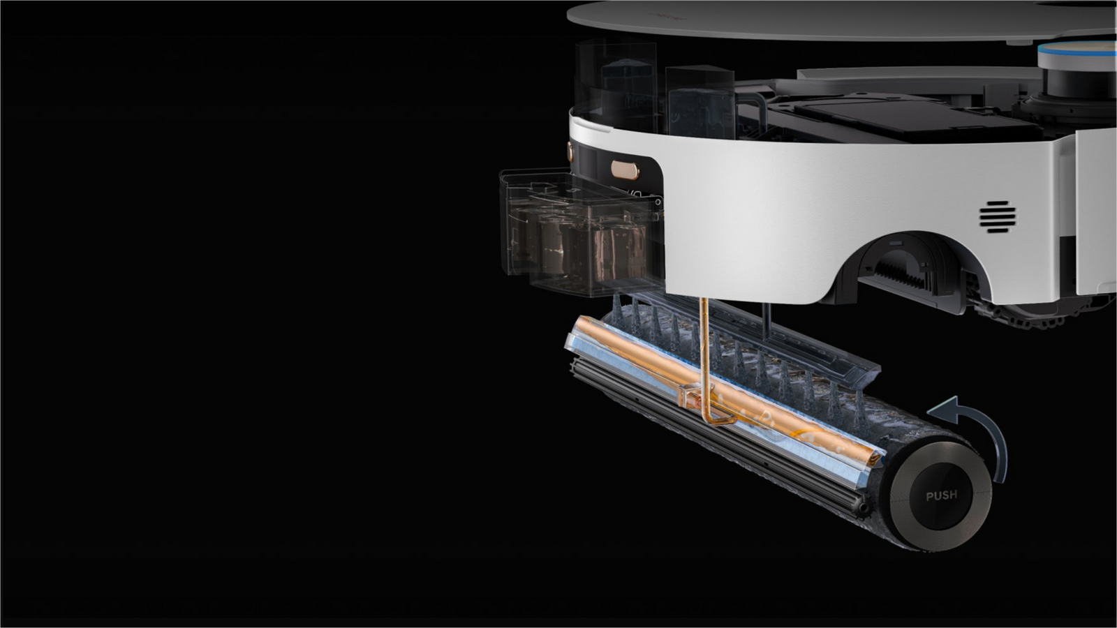 Dreame Aqua10 Ultra Roller Complete expulsa el agua sucia con un sistema de rascado reforzado