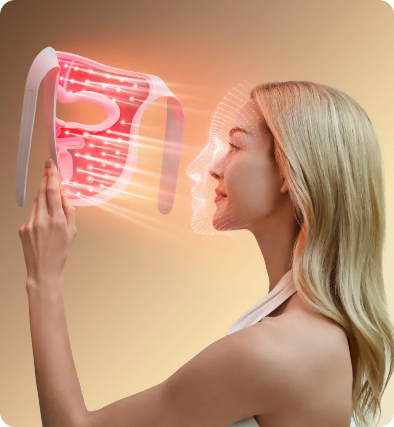 Dreame Chrona máscara fotónica antienvejecimiento – 280 perlas LED de alta energía para una cobertura facial completa.