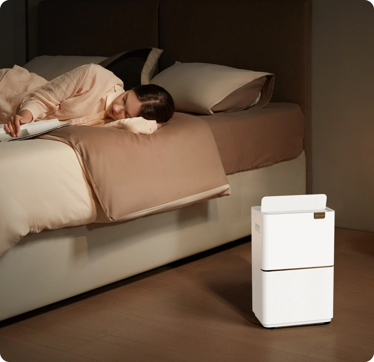 Deshumidificación silenciosa para una noche tranquila