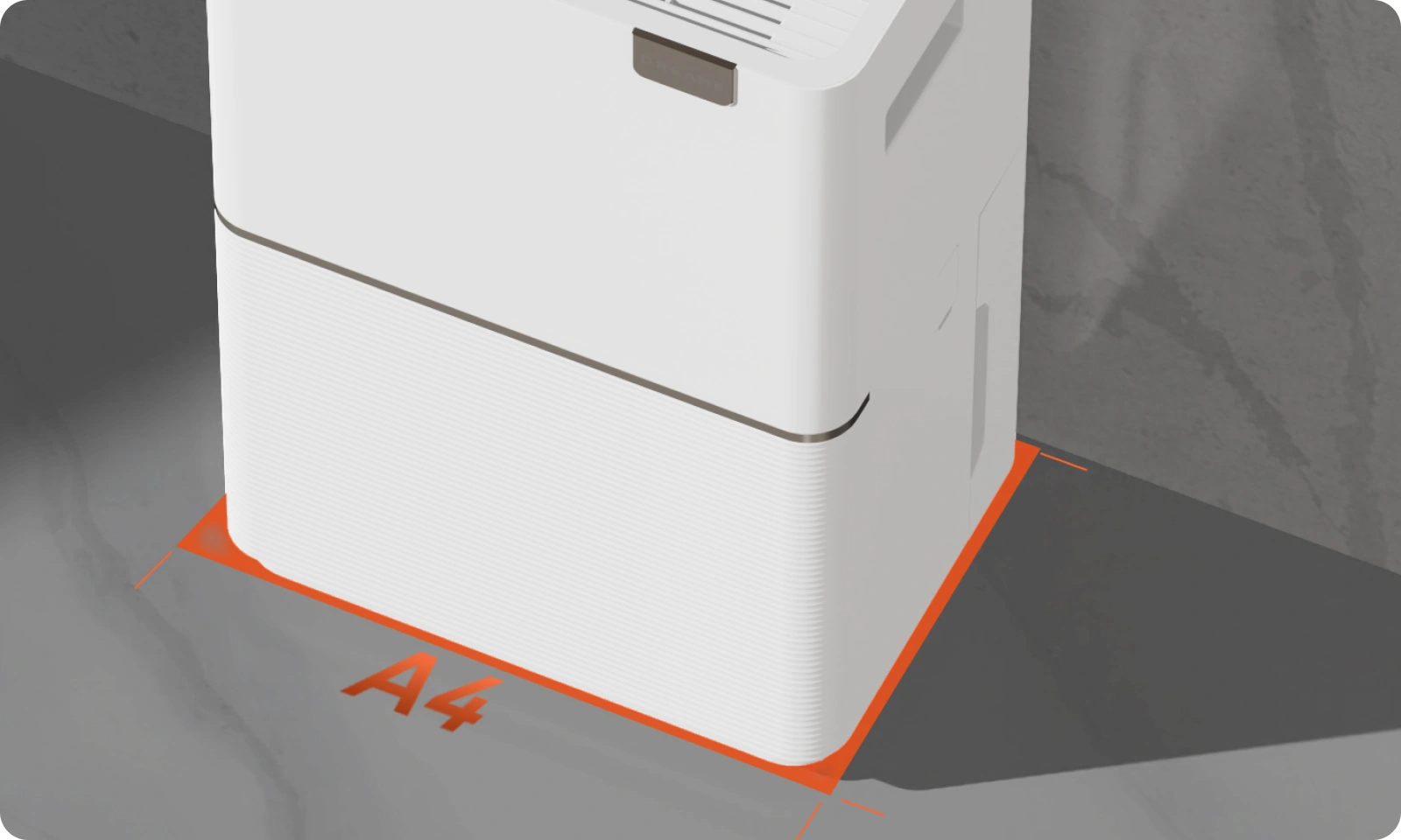 Huella del tamaño de una hoja A4: compacto y ahorra espacio