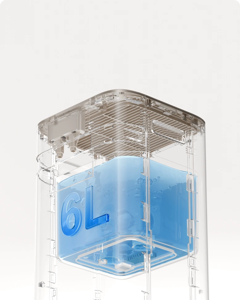 Depósito de gran capacidad (6 l) para un rendimiento duradero