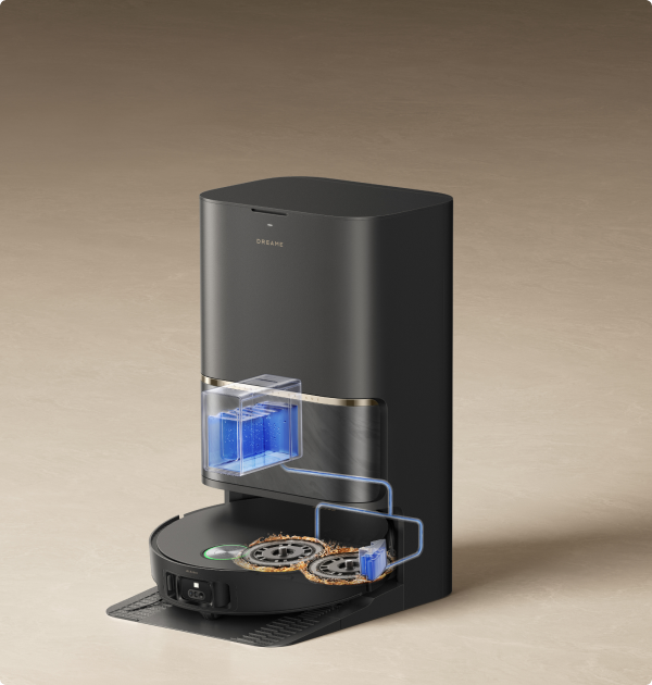 Recarga automática de<br> solución de limpieza