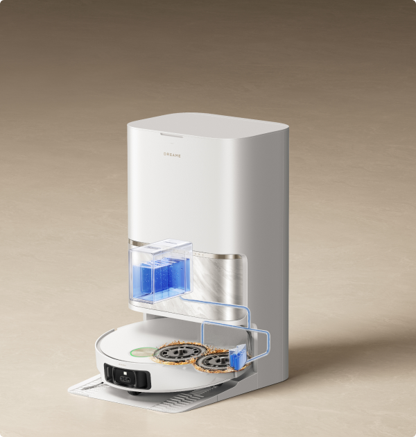 Recarga automática de<br> solución de limpieza