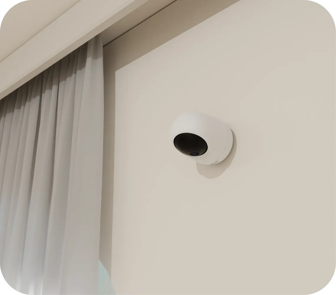 Cámara Dreame NAVO Care SE 1 InCam montada en pared para instalación en superficie vertical