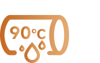 Friega con agua limpia caliente a 90 °C*