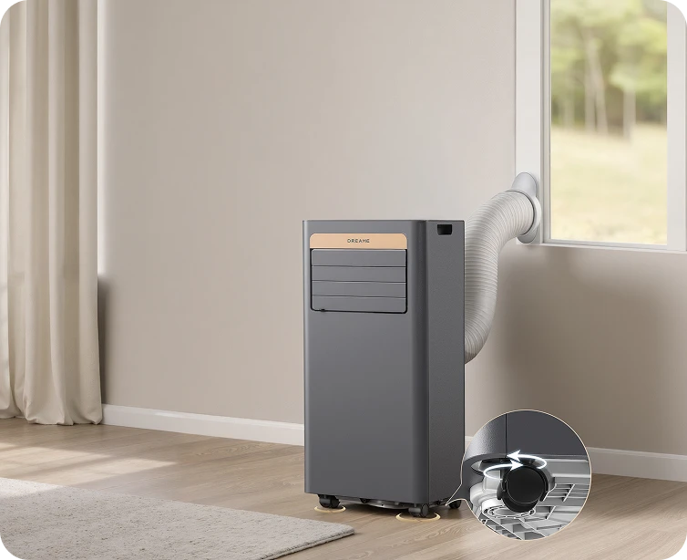 Dreame Aire acondicionado portatil P-Wind10 9000 BTU de diseño compacto – ocupa poco espacio, perfecto para habitaciones pequeñas