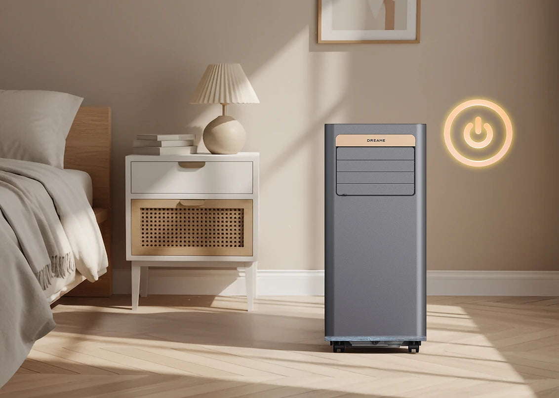 Dreame Aire acondicionado portátil compacto P-Wind10 9000 BTU en dormitorio – ideal para habitaciones, despachos y espacios reducidos